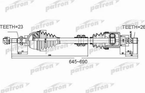 Patron PDS0526 - Приводной вал autosila-amz.com