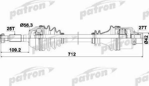 Patron PDS0076 - Приводной вал autosila-amz.com