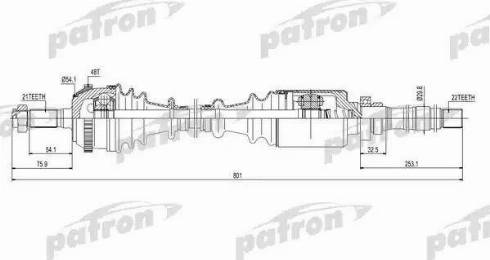 Patron PDS0072 - Приводной вал autosila-amz.com