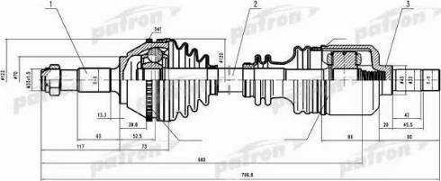 Patron PDS0160 - Приводной вал autosila-amz.com