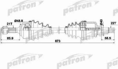 Patron PDS0126 - Приводной вал autosila-amz.com