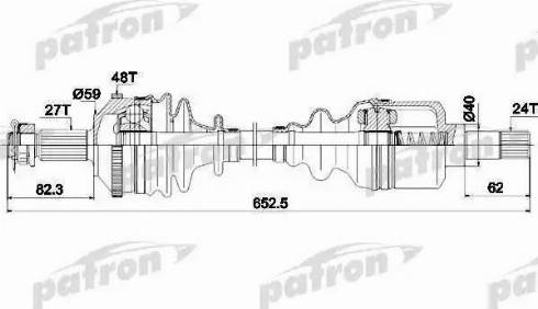 Patron PDS0335 - Приводной вал autosila-amz.com