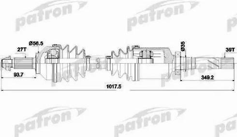 Patron PDS0378 - Приводной вал autosila-amz.com