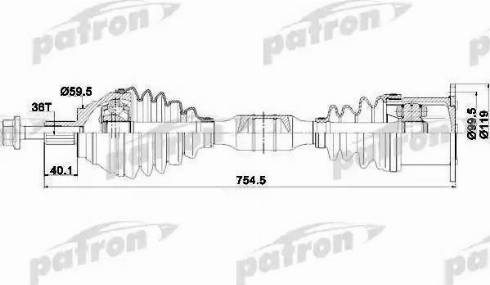 Patron PDS0254 - Приводной вал autosila-amz.com