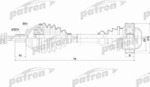 Patron PDS0255 - Приводной вал autosila-amz.com