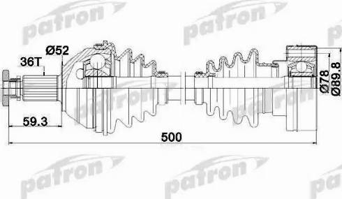 Patron PDS0206 - Приводной вал autosila-amz.com