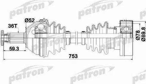 Patron PDS0207 - Приводной вал autosila-amz.com