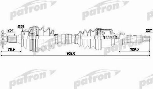 Patron PDS0729 - Приводной вал autosila-amz.com