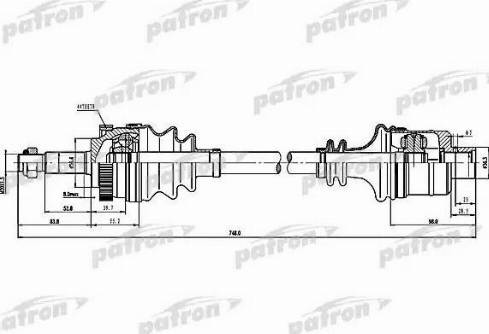 Patron PDS1595 - Приводной вал autosila-amz.com