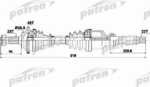 Patron PDS1562 - Приводной вал autosila-amz.com