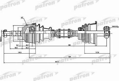 Patron PDS1115 - Приводной вал autosila-amz.com