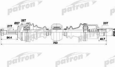 Patron PDS1398 - Приводной вал autosila-amz.com