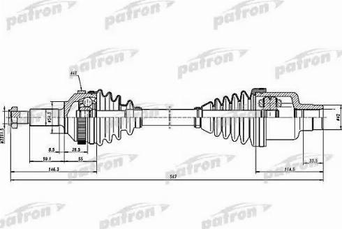 Patron PDS1258 - Приводной вал autosila-amz.com