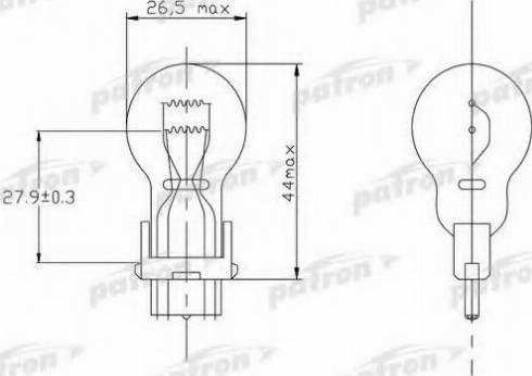 Patron PLP27/7W - Лампа накаливания (10шт в упаковке) P27/7W 12V 27/7W W2,5x16q (3157) USA autosila-amz.com