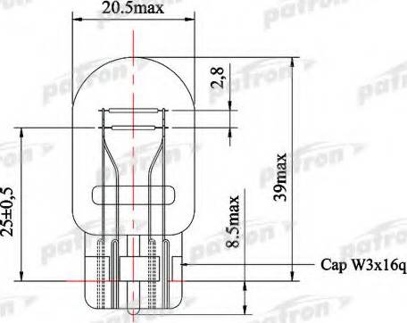 Patron PLW21/5 - Лампа накаливания, фара дневного освещения autosila-amz.com