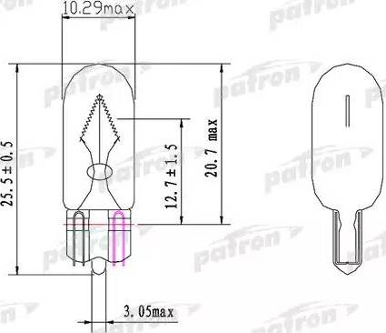 Patron PLWY5W - Лампа накаливания (10шт в упаковке) WY5W 12V 5W W2,1X9,5d Amber Original Stream (оригинальные параме autosila-amz.com