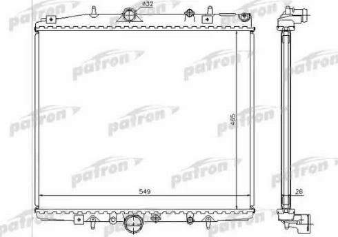 Patron PRS3595 - Радиатор, охлаждение двигателя autosila-amz.com