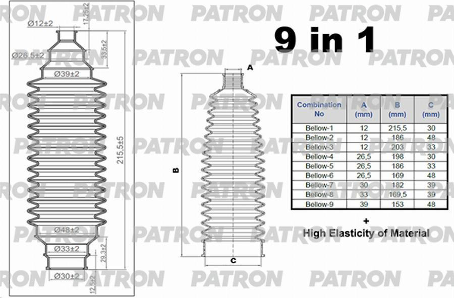 Patron PSE6423 - Пыльник, рулевое управление autosila-amz.com