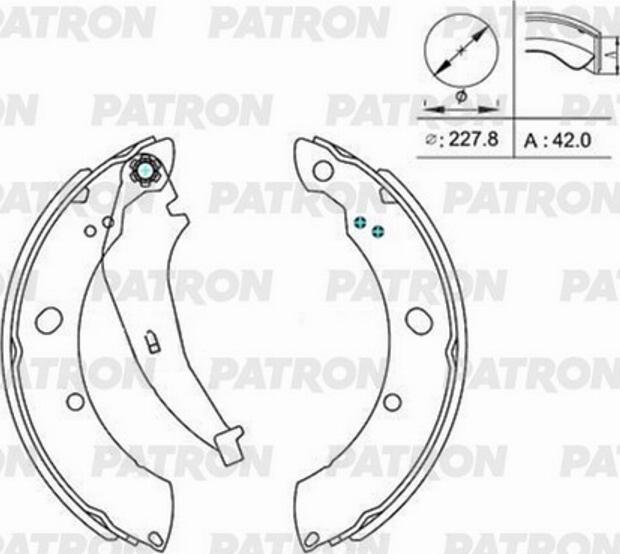 Patron PSP015 - Комплект тормозных колодок, барабанные autosila-amz.com