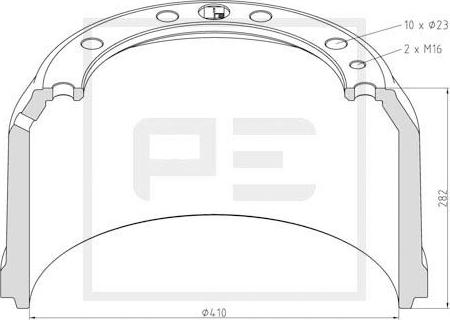 PE Automotive 056.617-00A - Тормозной барабан autosila-amz.com