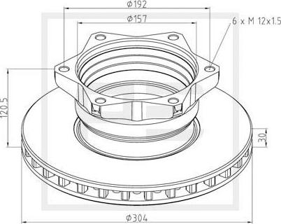 PE Automotive 016.651-00A - Тормозной диск autosila-amz.com