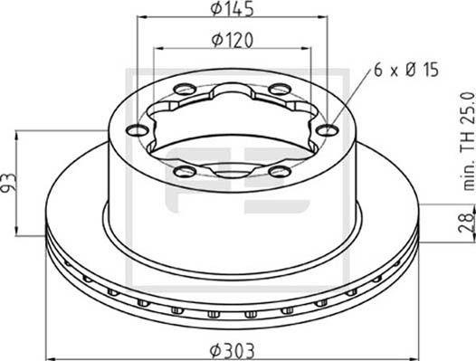 PE Automotive 016.679-00A - Тормозной диск autosila-amz.com