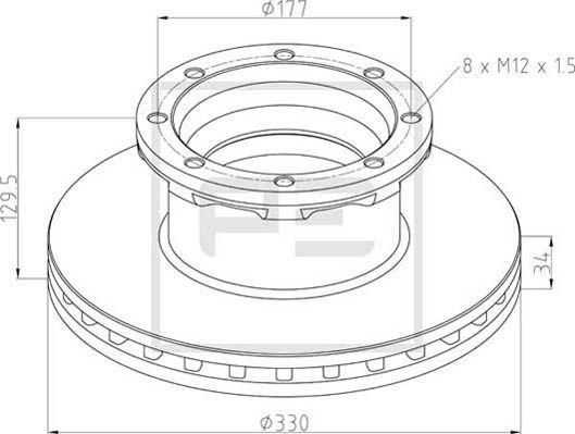 PE Automotive 016.670-00A - Тормозной диск autosila-amz.com