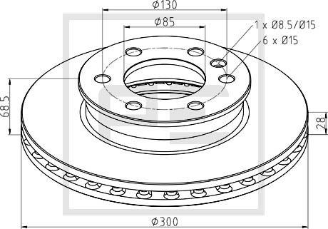 PE Automotive 016.271-00A - Тормозной диск autosila-amz.com