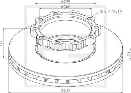 PE Automotive 036.104-00A - Тормозной диск autosila-amz.com