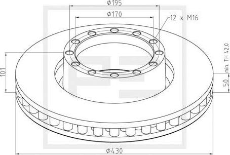 PE Automotive 026.658-10A - Тормозной диск autosila-amz.com