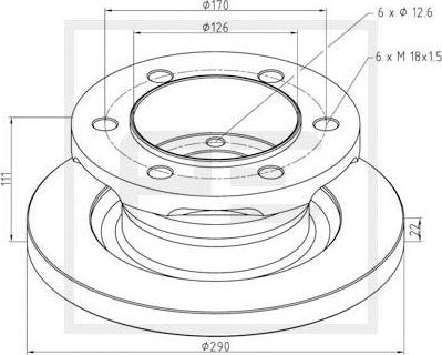 PE Automotive 026.661-10A - Тормозной диск autosila-amz.com