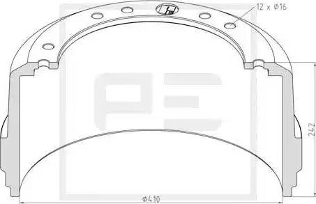 PE Automotive 146.171-00A - Тормозной барабан autosila-amz.com