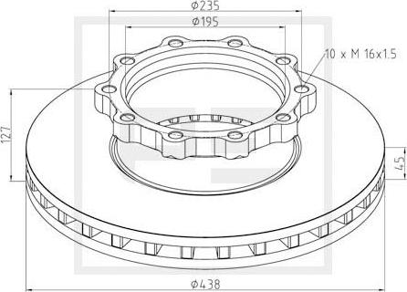 PE Automotive 146.204-00A - Тормозной диск autosila-amz.com