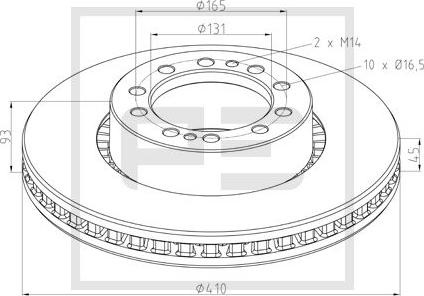 PE Automotive 146.212-00A - Тормозной диск autosila-amz.com