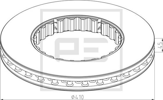 PE Automotive 146.223-10A - Тормозной диск autosila-amz.com