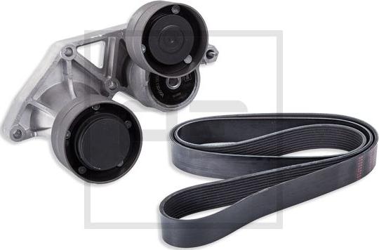 PE Automotive 100.222-00A - Multi-V-belt set with tensioner fits: DAF CF 85, XF 105 MX265-MX375 10.05- autosila-amz.com