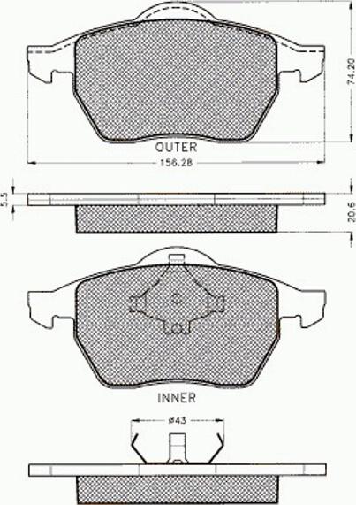 Pex 7.439 - Тормозные колодки, дисковые, комплект autosila-amz.com