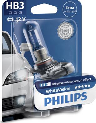 PHILIPS 9005WHVB1 - лампа! (HB3) 12V/65W/P20d ближнего/дальнего света WhiteVision в блистере\ autosila-amz.com