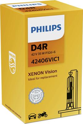 PHILIPS 42406VIC1 - Лампа газоразрядная D4R XENON VISION 4600K (позволяют заменять только одну лампу без нарушения идент autosila-amz.com