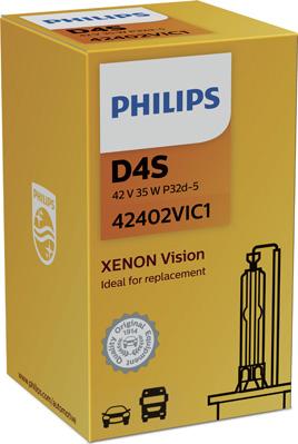 PHILIPS 42402VIC1 - Philips Ксеноновая Автолампа D4S 35W Xenon Vision 1шт+ QR код подлинности autosila-amz.com