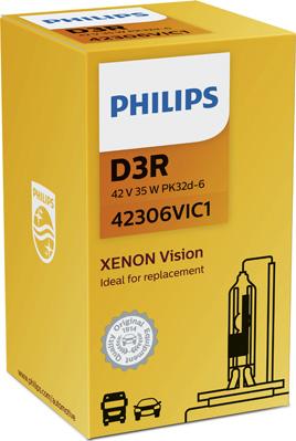PHILIPS 42306VIC1 - Лампа ксеноновая D3R 42V 35W PHILIPS Xenon Vision PK32d-6 autosila-amz.com