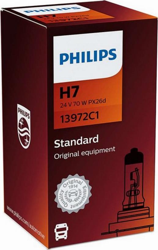PHILIPS 13972C1 - Лампа Philips 24-70 Вт. H7 галогеновая 13972C1/37313460 Германия 1/1 шт. autosila-amz.com