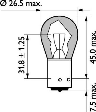 PHILIPS 13496MLCP - лампа накаливания !(21W) 24V BAU15s HD оранжевая указателя поворотов\ autosila-amz.com