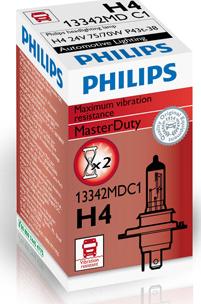 PHILIPS 13342MDC1 - Лампа Philips 24-75/70 Вт. H4 MasterDuty стандарт галогеновая 13342MDC1/82579760 Германия 1/1 шт. autosila-amz.com