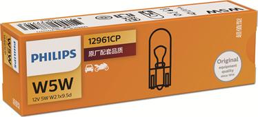 PHILIPS 12961CP - Лампа накаливания сигнальная W5W W2.1x9.5d Vision 12V 5W Картон 10 шт (цена за штуку) autosila-amz.com