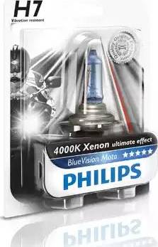 PHILIPS 12972BVUBW - Лампа H7 12V 55W PX26d BlueVision Moto блистер 1шт autosila-amz.com