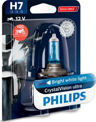 PHILIPS 12972CVUBW - Лампа галогенная H7 12V 55W CrystalVision ultra Moto блистер 1шт autosila-amz.com