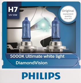 PHILIPS 12972DVS2 - Лампа 12V головного света H7 DiamondVision (пласт.упак.компл.2 лампы) autosila-amz.com
