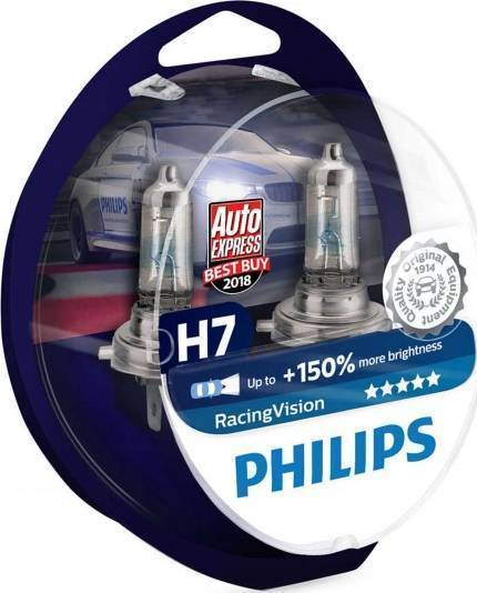 PHILIPS 12972RVS2 - Лампа автомобильная H7 12V- 55W (PX26d) Racing Vision (2 шт.) (Philips) autosila-amz.com