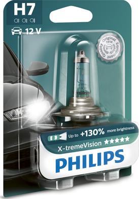 PHILIPS 12972XV+B1 - лампа! (H7) 55W 12V PX26D галогенная X-tremeVision в блистере\ autosila-amz.com